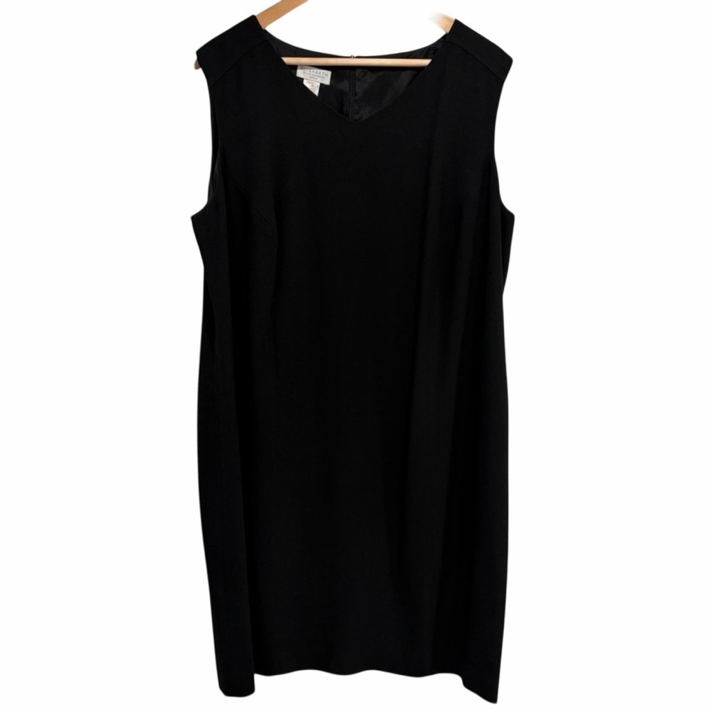 Elisabeth by Liz Claiborne Petite Black Sleeveless Sheath Dress with Lining - Picture 1 of 9